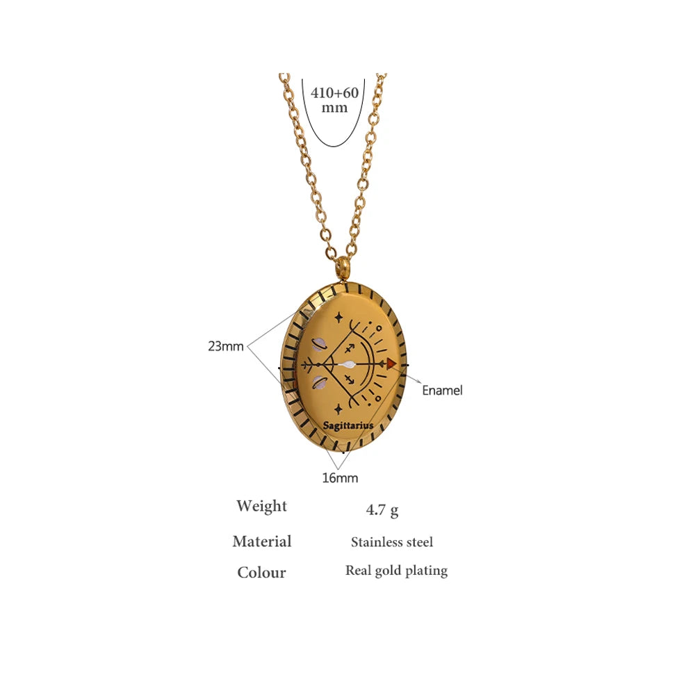 Water-Resistant 18K Gold Plated Choker Necklace with Stellar Constellation Pendant