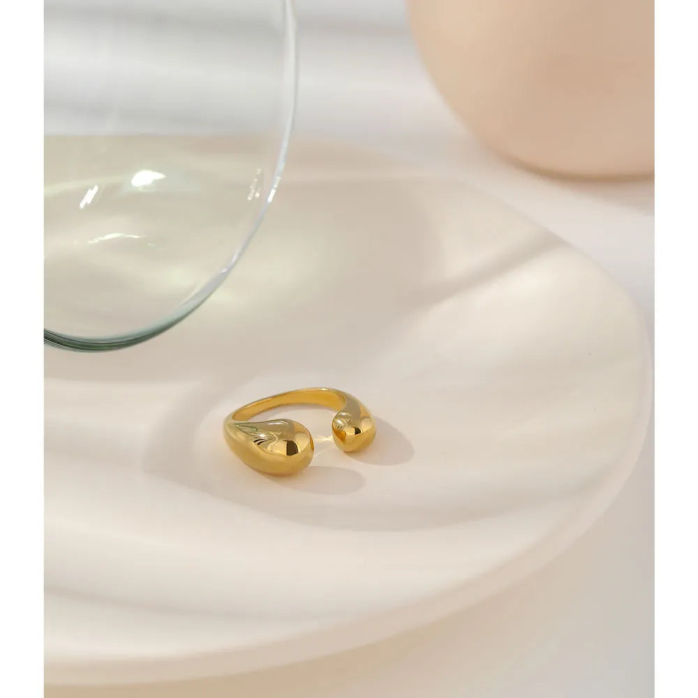 Water-Resistant 18K Gold Plated Simplicity Adjustable Ring