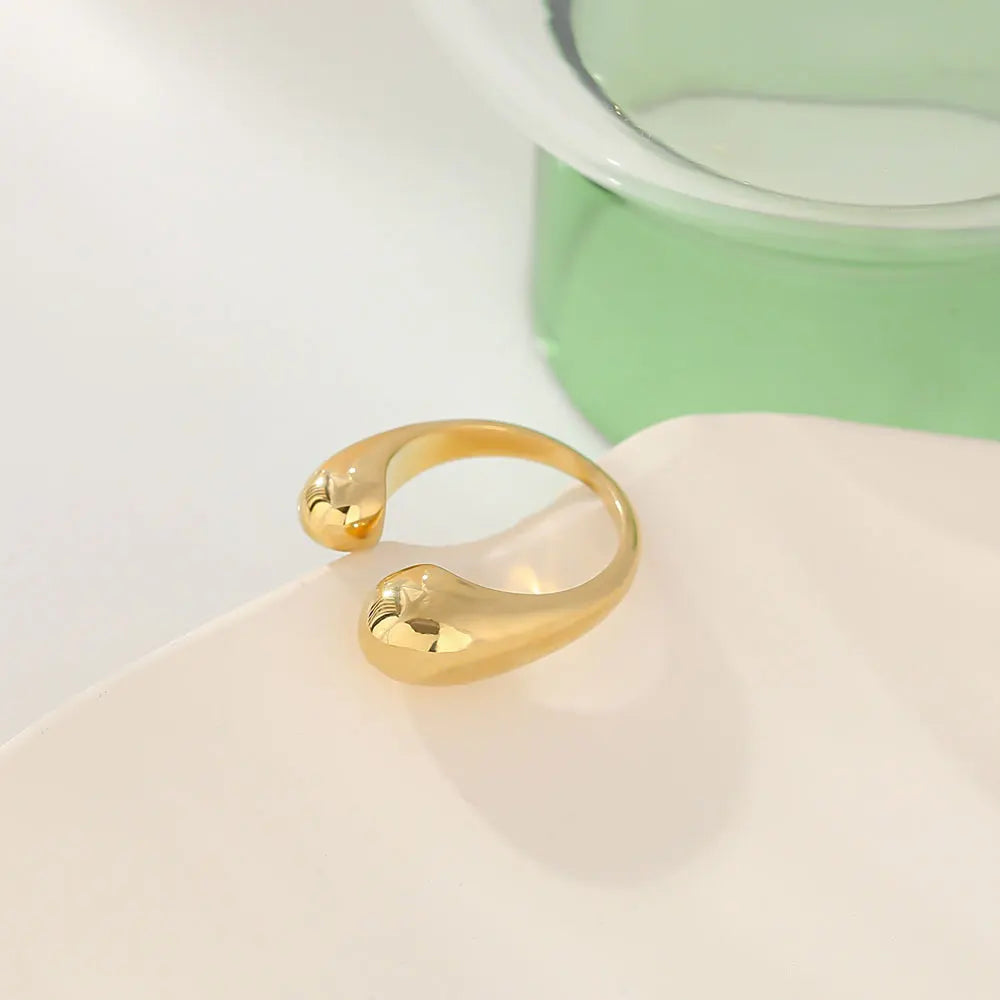 Water-Resistant 18K Gold Plated Simplicity Adjustable Ring