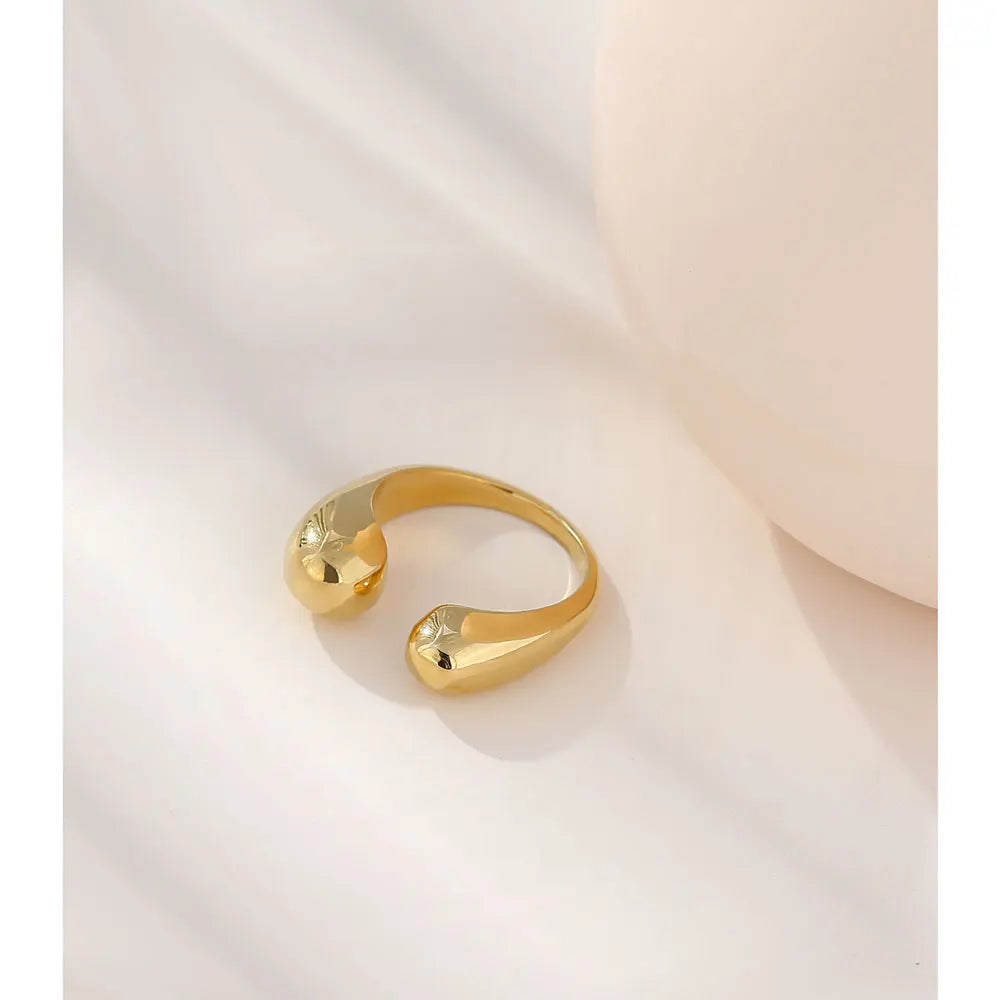 Water-Resistant 18K Gold Plated Simplicity Adjustable Ring