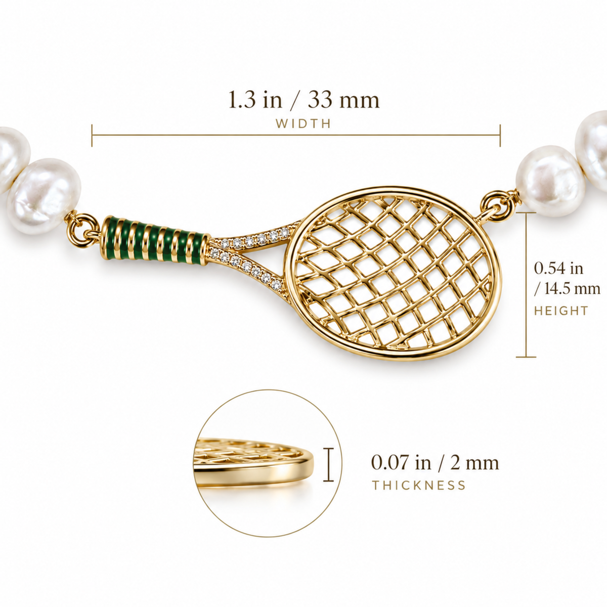 Racket charm dimensions