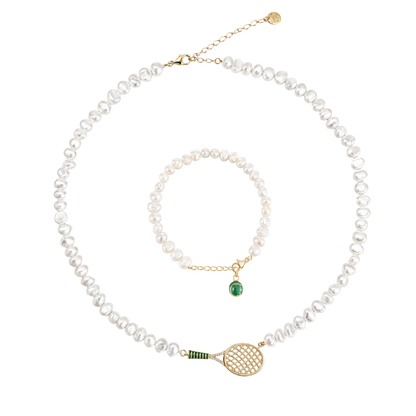 Pearl Tennis Necklace & Bracelet Set – Freshwater Pearl Tennis Jewelry