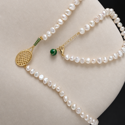 Pearl Tennis Necklace & Bracelet Set