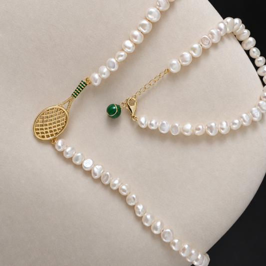 Pearl Tennis Necklace & Bracelet Set