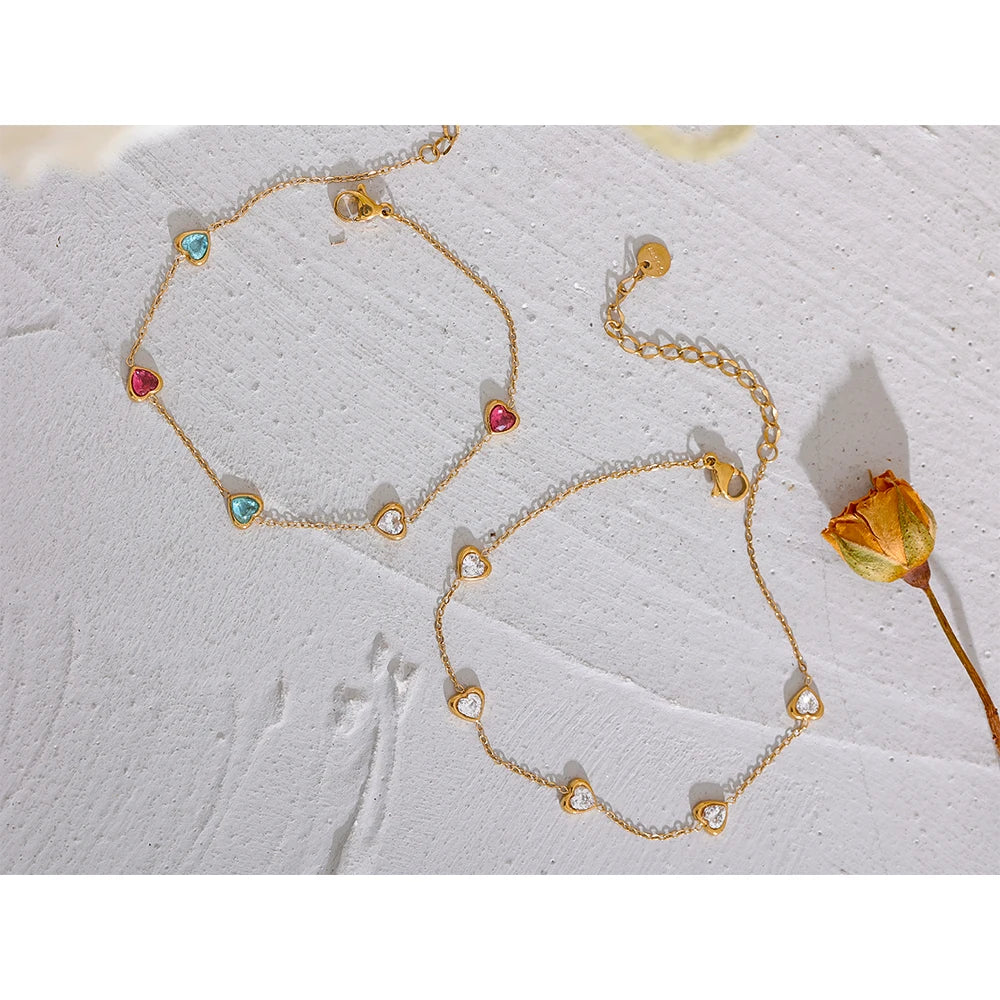 Water-Resistant 18K Gold Plated Love's Gleam Anklet