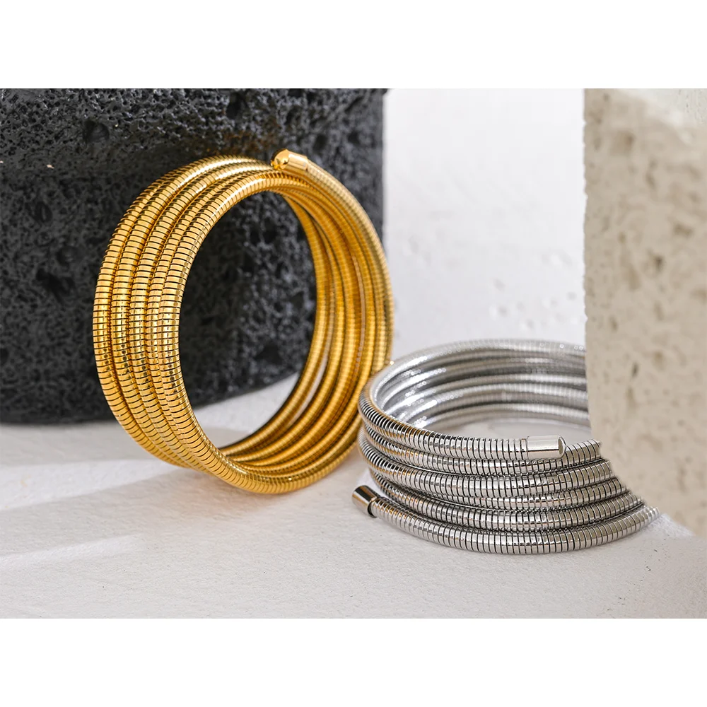 Water-Resistant 18K Gold Plated Wrap Bracelet