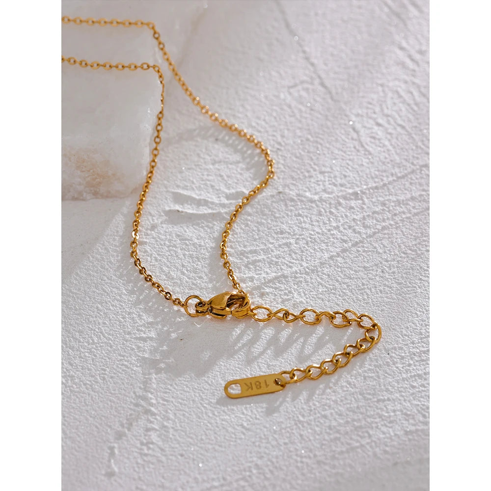 Water-Resistant 18K Gold Plated Celestial Collarbone Necklace with Diamond