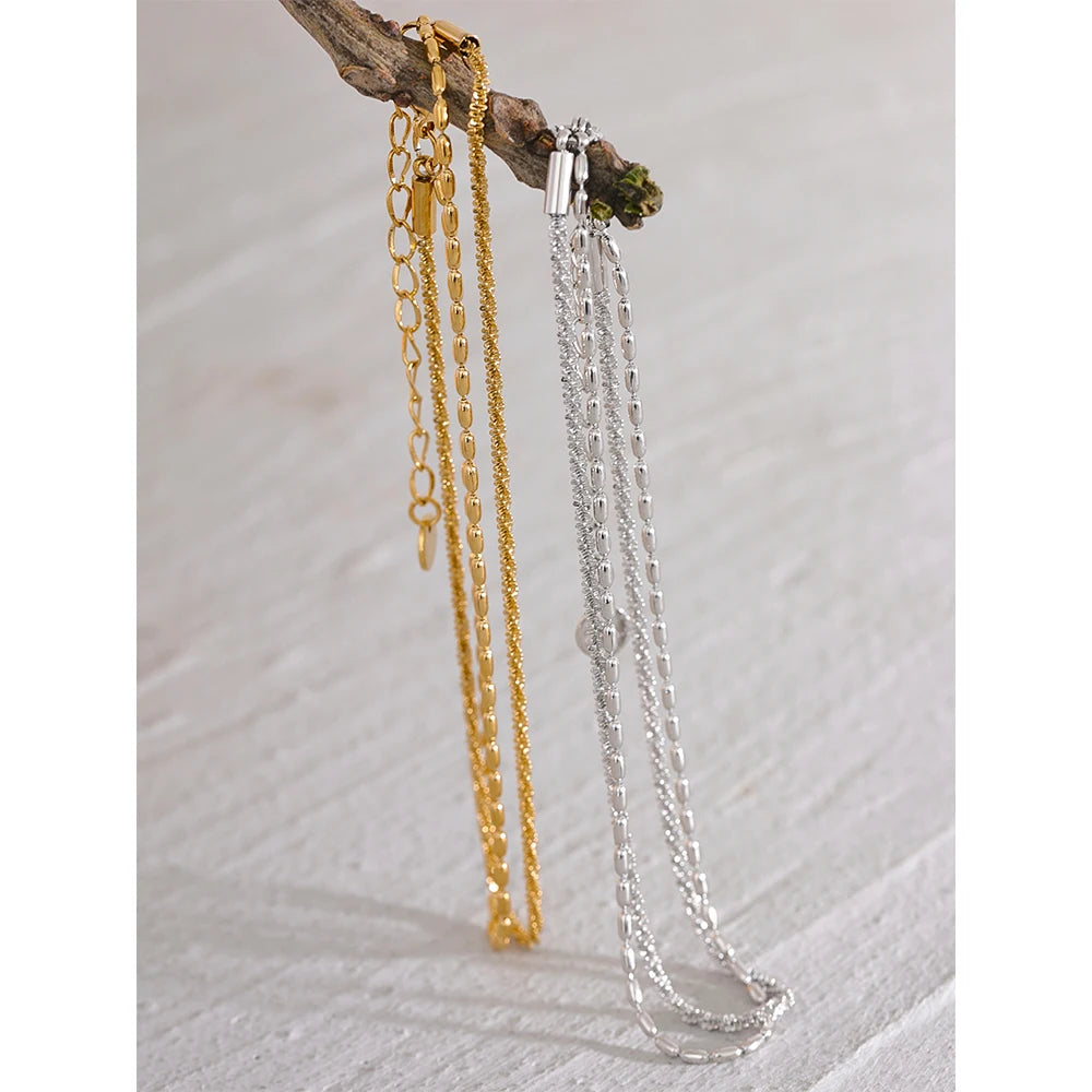 Water-Resistant 18k Gold Plated DuoChain Delight Anklet