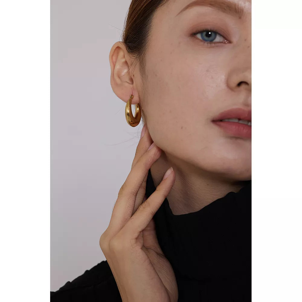 Water-Resistant 18K Gold Plated Simplicity Hoop Earrings