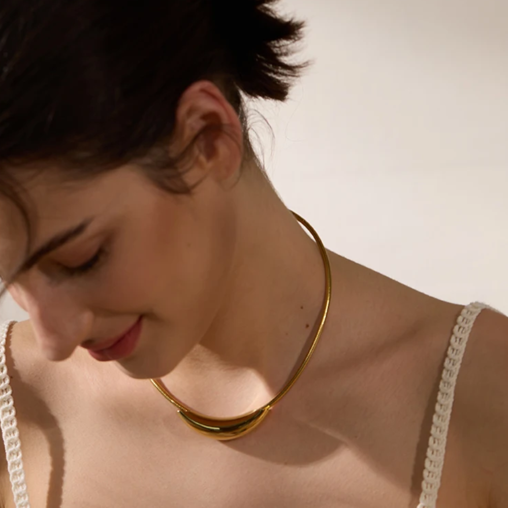 Water-Resistant 18K Gold Plated Simplicity Choker