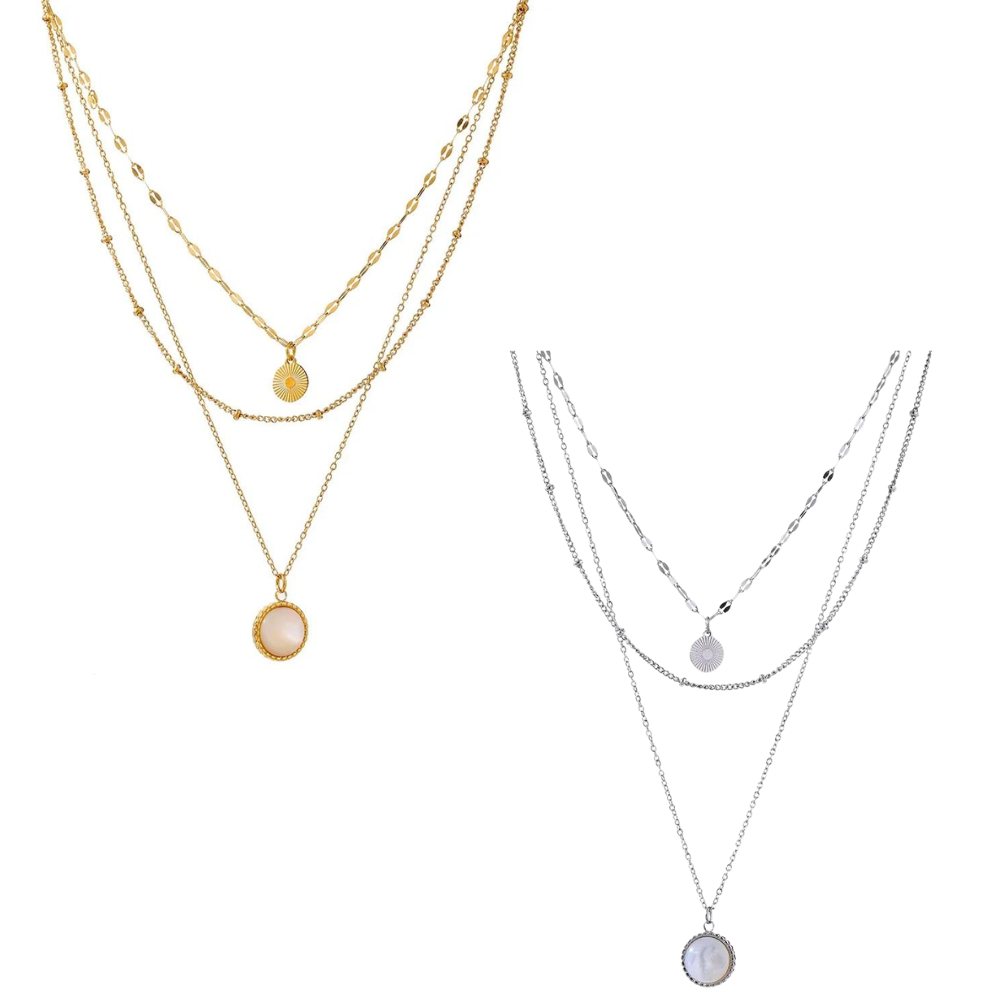 Water-Resistant 18K Gold Plated Neckless Stack