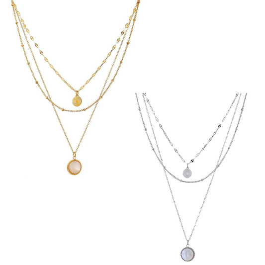 Water-Resistant 18K Gold Plated Neckless Stack