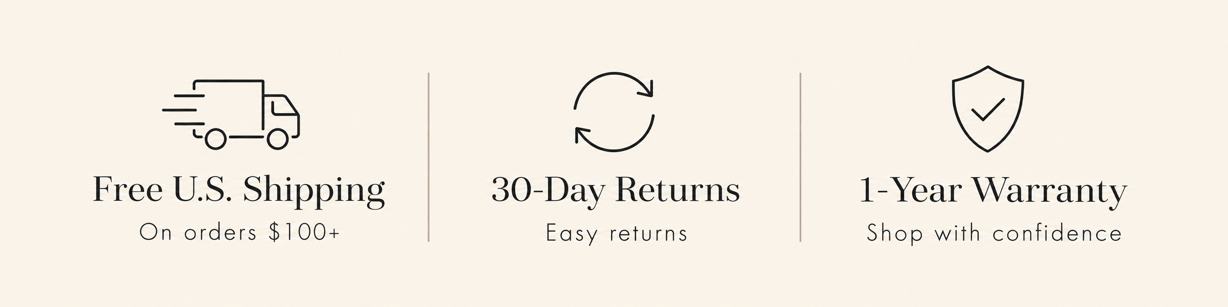 Free shipping, returns, warranty and secure checkout